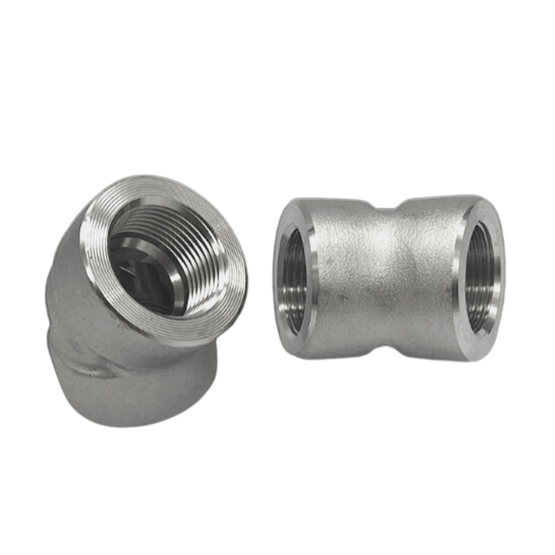 Thép không gỉ khuỷu tay 45 độ có chủ đề nữ ở hai bên