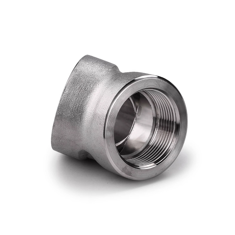 Thép không gỉ khuỷu tay 45 độ có chủ đề nữ ở hai bên
