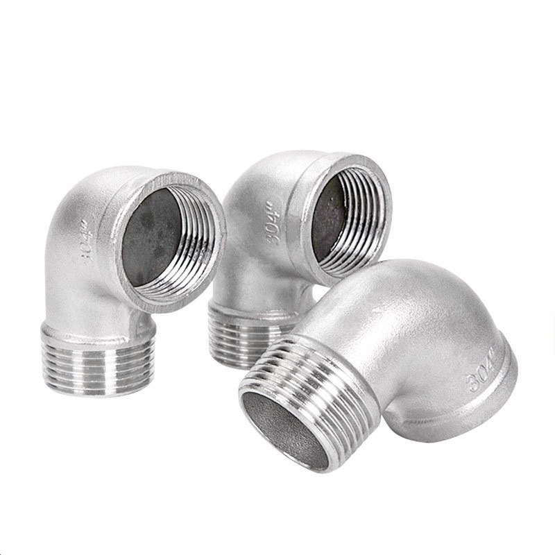 304 Thép không gỉ đúc 90 ° Phụ kiện đường ống ren đường phố đường phố 90 °