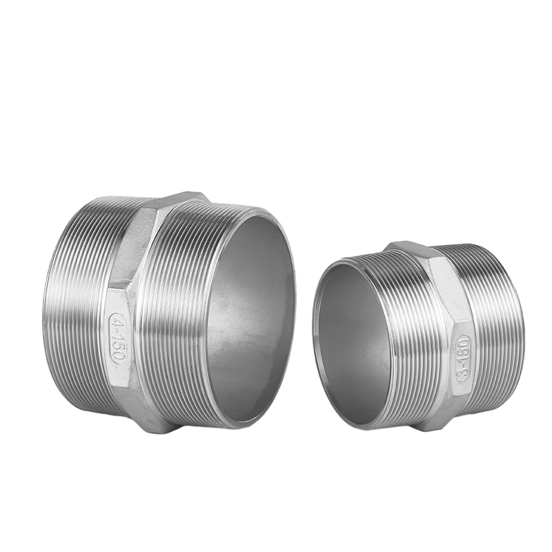 Thép không gỉ hex ren núm vú npt sợi NPT ở cả hai đầu