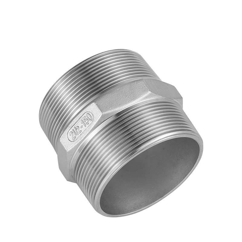 Thép không gỉ hex ren núm vú npt sợi NPT ở cả hai đầu